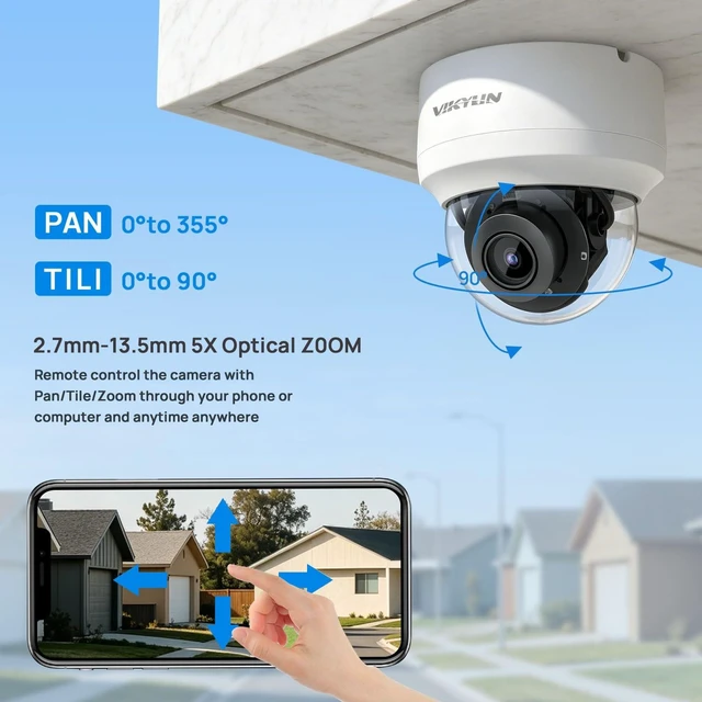 Alt view image 2 of 5 - VIKYLIN 5MP Outdoor PTZ PoE IP Camera 5X Optical Zoom