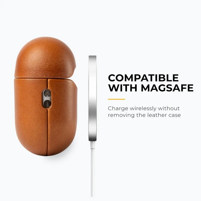Alt view image 3 of 5 - Snakehive Leather Case Compatible with AirPods Pro 3 - Case Cover - Tan
