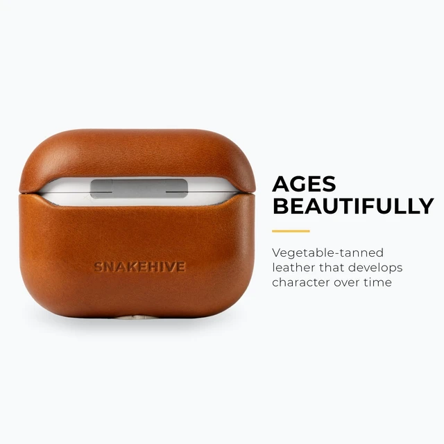 Alt view image 5 of 5 - Snakehive Leather Case Compatible with AirPods Pro 3 - Case Cover - Tan