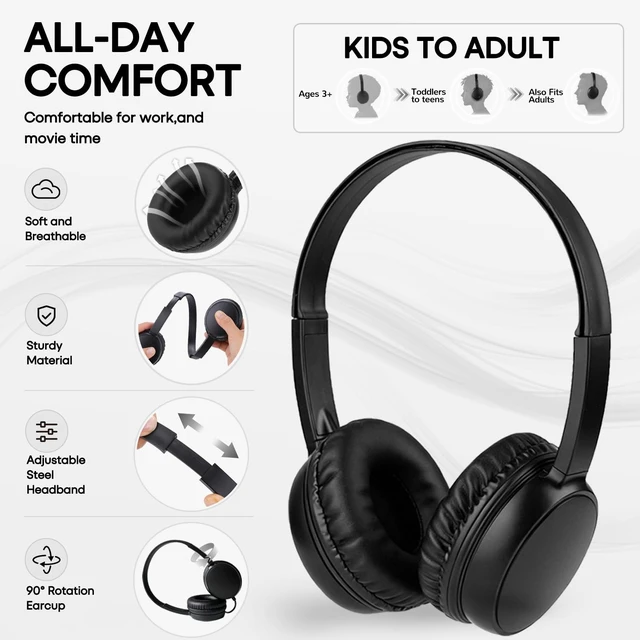 Alt view image 3 of 5 - Wensdo USB C Headphones Bulk 5 Pack for Classroom School Kids, Wired USB Type C Headset On-Ear Class Set Compatible with Pad Smartphones Tablet Travel Chromebooks
