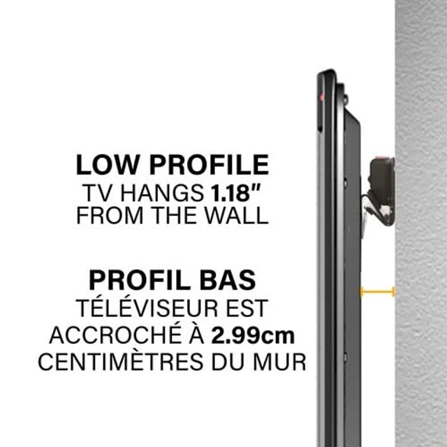 Alt view image 4 of 5 - SANUS Fixed TV Wall Mount for 32-90 Inch TVs, Low Profile Heavy Duty Bracket, VESA Compatible, Easy Install for LED, OLED, QLED and Flat Screen TVs (Fixed Mount (Low Profile) 32"-90")