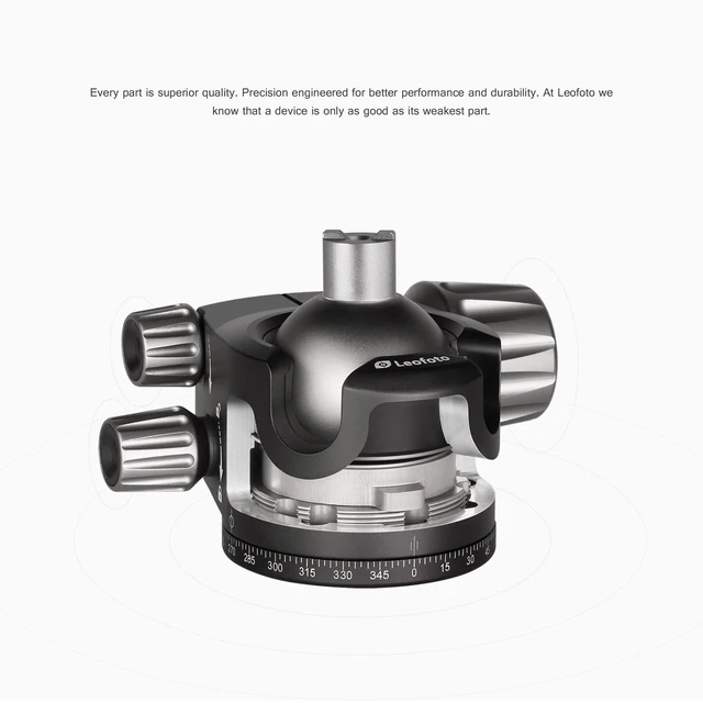 Alt view image 4 of 5 - LEOFOTO Low Profile Camera Tripod Ball Head, 91mm Aluminium Ball Head with 1/4" Quick Release Plate, 360 & 90 Tilt Panoramic Ball Head, 3/8" Mounting Screw for Slider/Tripod/Monopod, Max Load 44lb