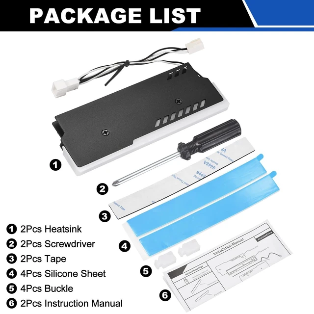 Alt view image 3 of 5 - Nexarelle 2Pcs DDR3/DDR4/DDR5 Memory RAM Cooler Heatsink 12V/Fan 3Pin