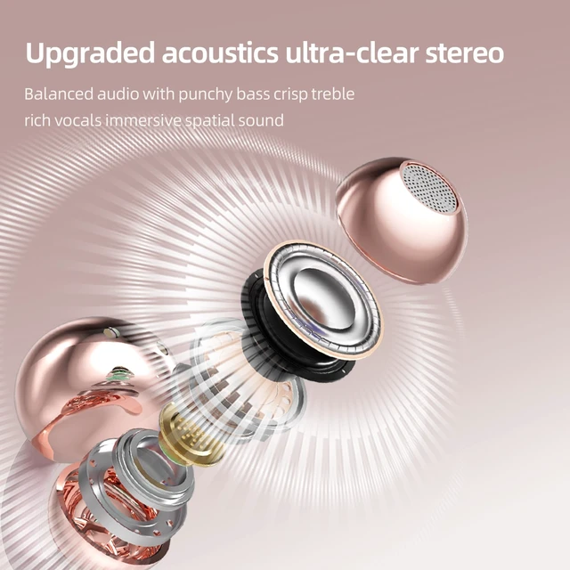 Alt view image 4 of 5 - Open Ear Earbuds Clip On Headphones Wireless Earbuds for Workout(Rose Gold)