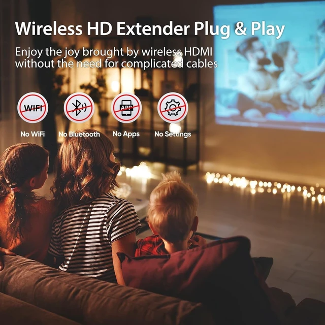 Alt view image 5 of 5 - Upgraded Wireless HDMI Transmitter and Receiver 328FT/100M Plug and Play