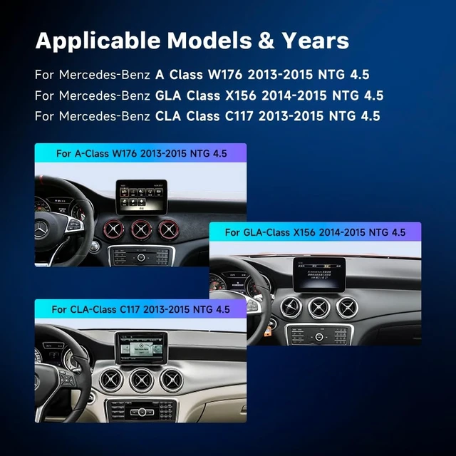 Alt view image 4 of 5 - Android Touch Screen Wireless Carplay Android Auto Car Multimedea Stereo Player for Mercedes Benz A Class W176 GLA X156 CLA C117 NTG 4.5 NTG4.7 Form 2013 to 2015 Bluetooth Linux System