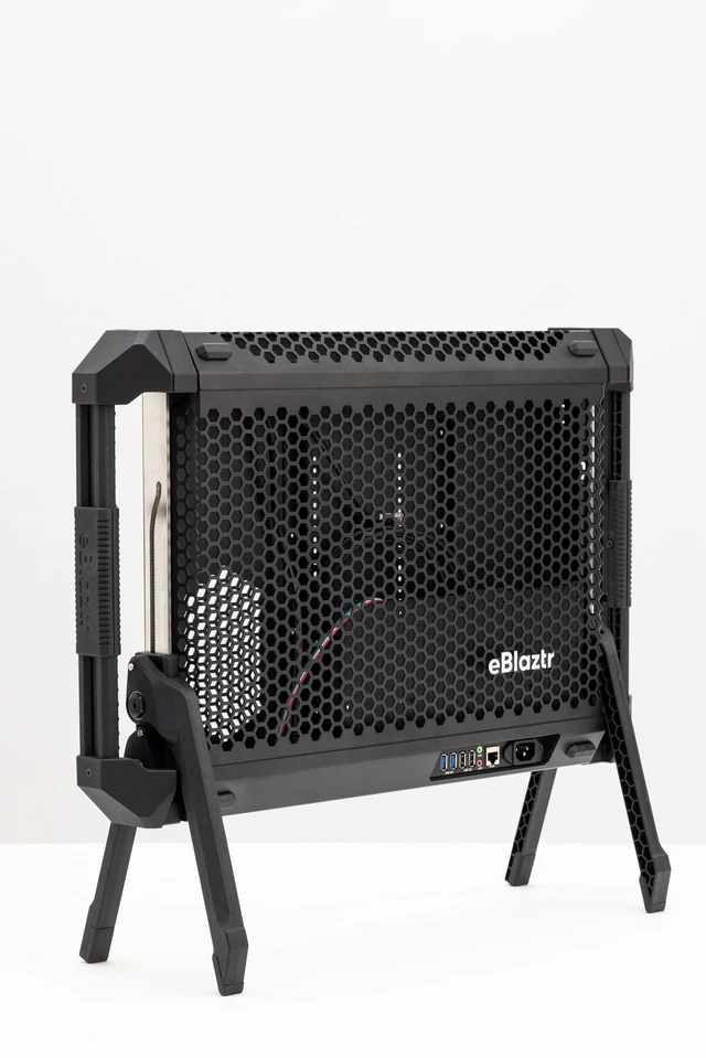 Alt view image 4 of 5 - eBlaztr Portable ITX PC Case Full Desktop GPU Performance, Matte Black Aluminum, PCIe 4.0 Riser Cable, DP Ribbon Cable, Patented Leg System