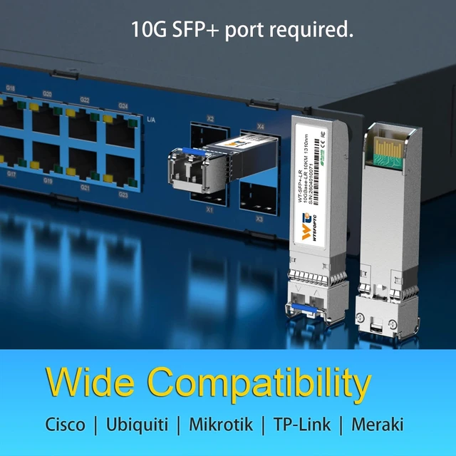 Alt view image 2 of 5 - 2 Pack 10G LR SFP+ Module, 10GBase-LR Single Mode Transceiver up to 10km