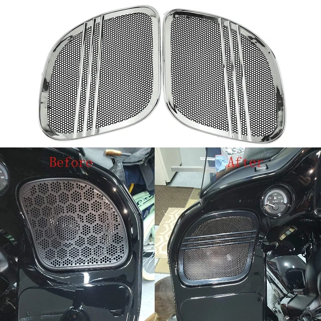 Alt view image 3 of 5 - HDBUBALUS Tri-Line Speaker Grills Cover Fit for Road Glide 2015-2025