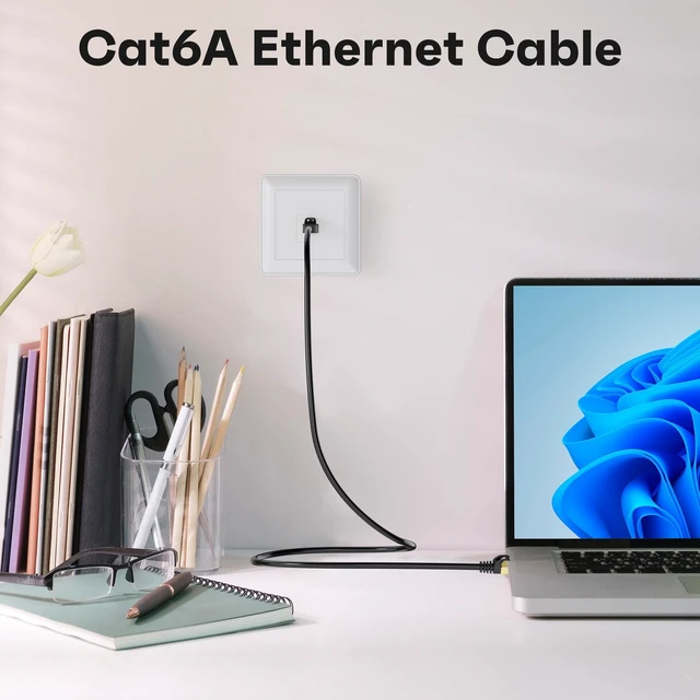 Alt view image 2 of 5 - Cat6A Ethernet Cables 20 FT (5-Pack), Snagless CAT6 RJ45 10Gbps Ethernet Cable, FTP Shielded Ethernet Patch Cord, Cat6 Internet Network LAN Cable, Oxygen-Free Copper, Cat 6 Cable, Gold-Plated Plug