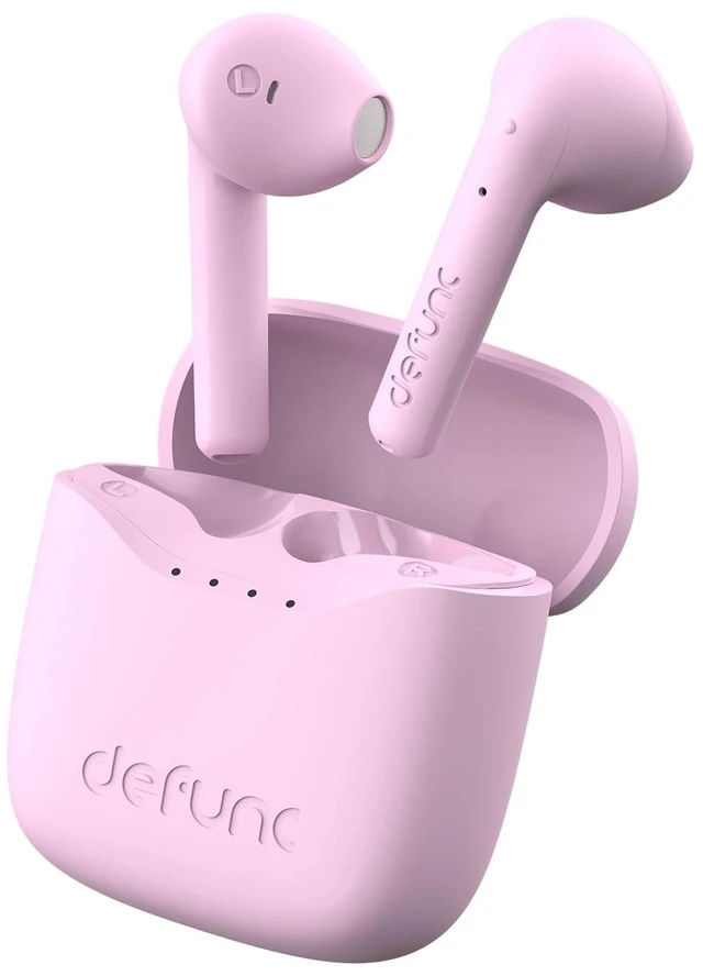 Main image of Defunc True LITE II Wireless Earbuds Bluetooth 6.0, Semi in-Ear Headphones with ENC Clear Calls, Low Latency, 20H Playtime, IPX4 Waterproof, Comfortable Fit with AI App Support (Pink)