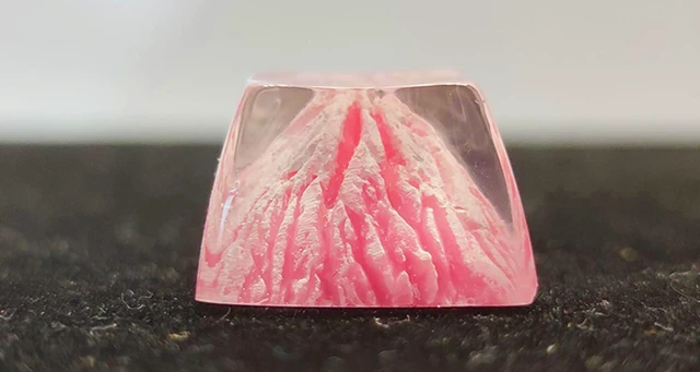 Main image of MECHKYP Custom Resin Keycaps,Mt.Fuji Artisan Keycap,R4/Esc Backlit Mechanical keycap,Sakura Pink