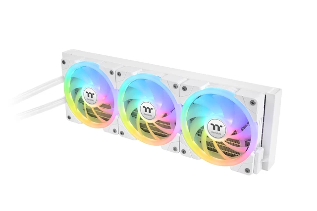 Alt view image 4 of 5 - Thermaltake MINECUBE 360 Ultra CPU Liquid Cooler; Intel/AMD Compatible; 3x120mm 500~2000rpm SWAFAN EX ARGB;MAGForce 2.0. 4X 3.95 TFT LCD Screens; Swappable Fan Blades; Snow; CL-W482-PL