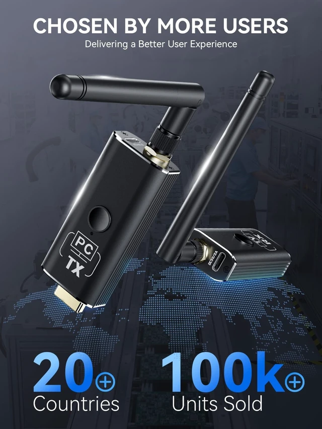 Alt view image 2 of 5 - Moman Wireless HDMI Transmitter and Receiver Kit, 1 Transmitter + 3 Receivers 4K Input to 1080P HD Output for Video and Audio, 492FT Long-Lasting Portable Plug & Play for PC/Projector/TV Box/La