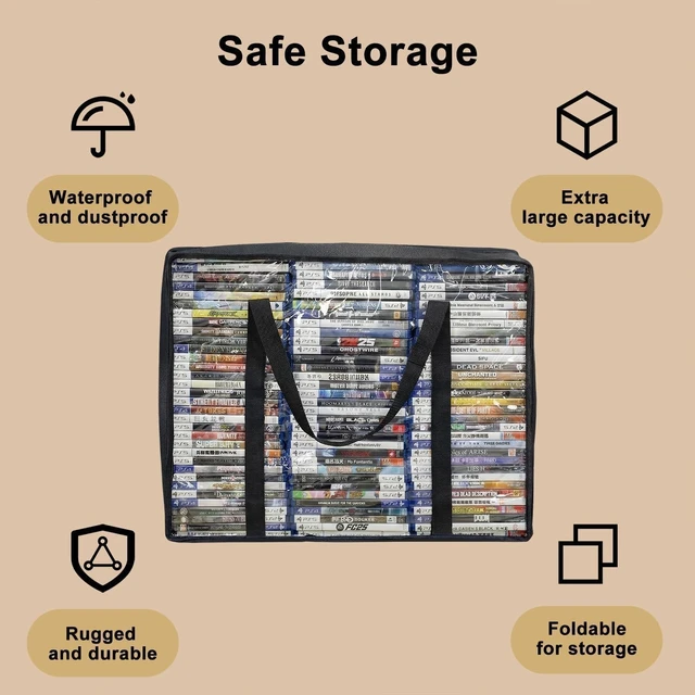 Alt view image 2 of 5 - Salajory Blu-ray/DVD Storage Bags, Clear PVC Video Game Storage Bag, 6 Pack