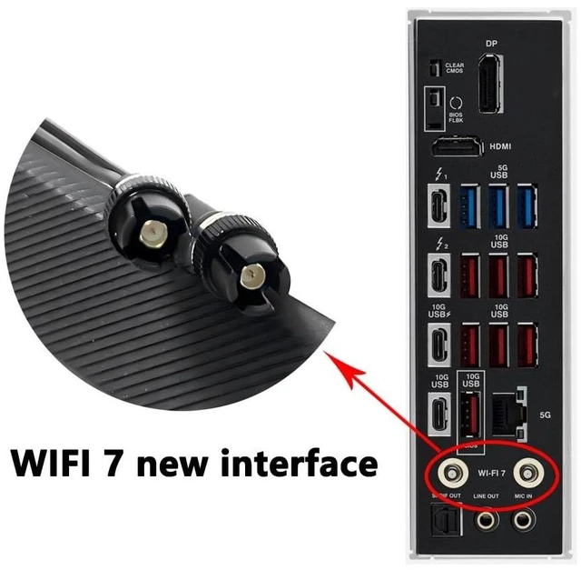 Alt view image 3 of 5 - HSSDTECH for Asus WiFi 7 Antenna for Asus ProArt X870E-CREATOR Z890-CREATOR