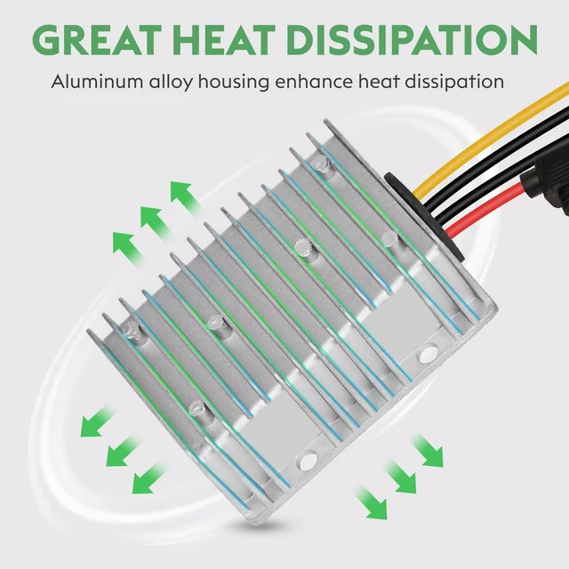 Alt view image 4 of 5 - Acridine 30A 360W DC18V 20V 24V 36V 48V to 12V Step Down Converter Voltage Regulator Reducer 24 Volt 36 Volt 48 Volt to 12 Volt 30 amp Golf Cart Converter Transformer