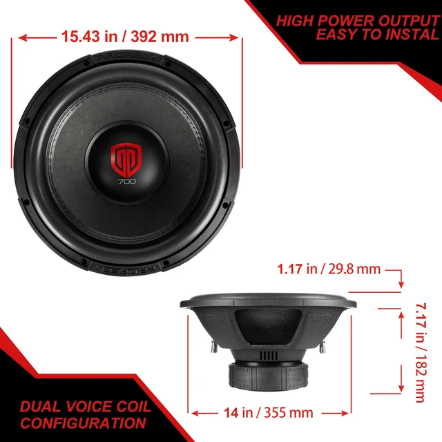 Alt view image 5 of 5 - PRORECK 715 D2 15" 2400w Max power/800W RMS,15 Inch Car Subwoofer Dual 2ohm,High-Power Audio,Deep Bass
