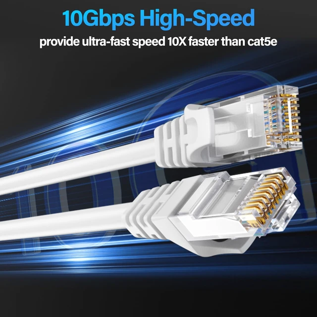 Alt view image 2 of 5 - TuokaJu Cat6 Ethernet Cable 10Gbps 10 ft (10 Pack), UTP Ethernet Cable Cat 6, Flexible Bare Copper Cat6 Cable, Cat 6 Network Cable for Server, Data Center, White