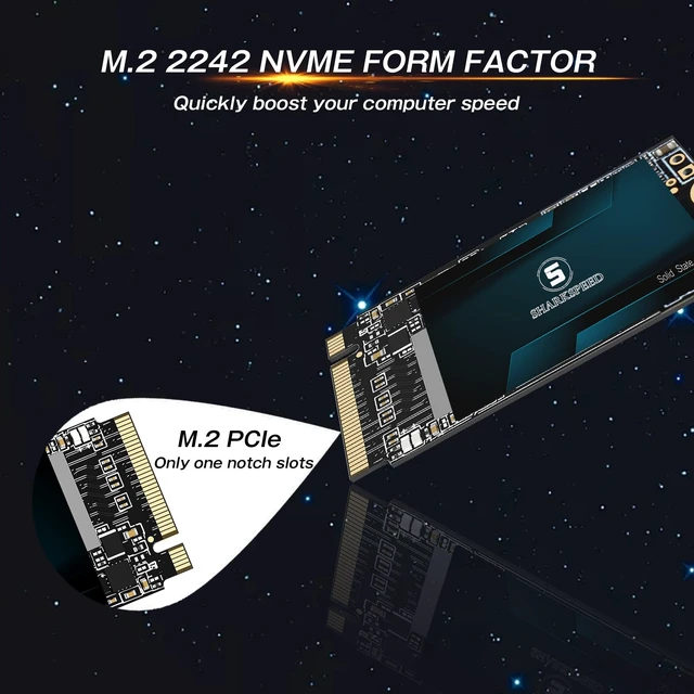 Alt view image 2 of 5 - S SHARKSPEED SSD 128GB M.2 2242 NVMe PCIe Gen3.0x4 42mm