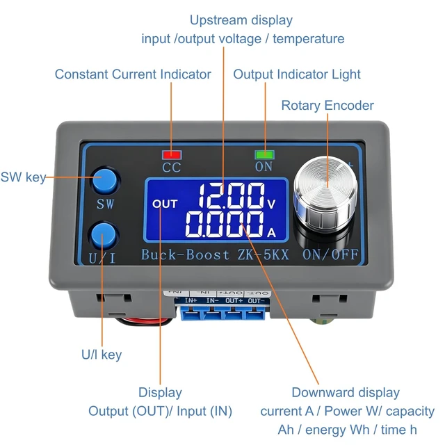 Alt view image 2 of 5 - DC DC Buck Boost Power Converter CC CV 0.6-36V 5A 5V 6V 12V 24V Power Module Adjustable Voltage Regulated Laboratory Power Supply (2pcs)