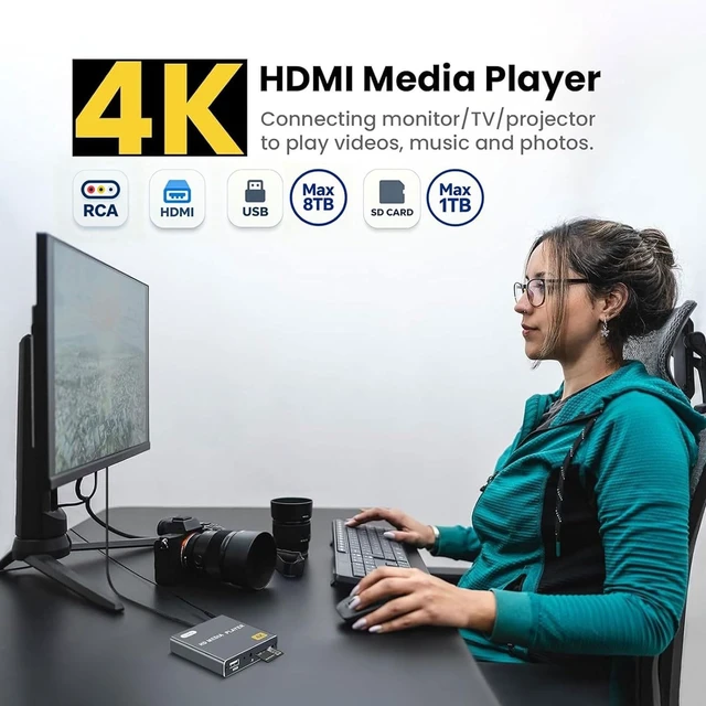Alt view image 3 of 5 - 4K Ultra-HD Digital Media Player for USB Drives/SD Cards TV Digital Signage