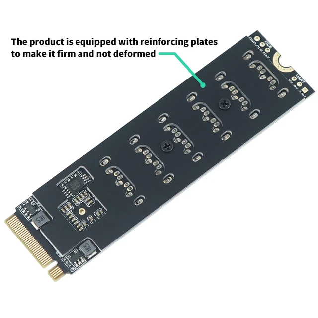Alt view image 4 of 5 - Trotwei Blue M.2 NVME M Key to SATA 6-Port Expansion Card Support RAID for Desktop PC Storage Expansion at 6Gbps Speed