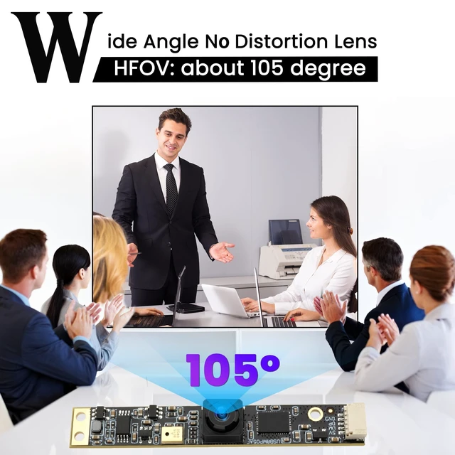 Alt view image 4 of 5 - IFWATER 8MP 2448P USB Camera Module with Microphone, 30fps HFOV 105 Wide Angle Lens,Plug and Play for Windows, Mac OS, Raspberry Pi, Linux, 3D Printer,Laser Engraver,Machine Vision