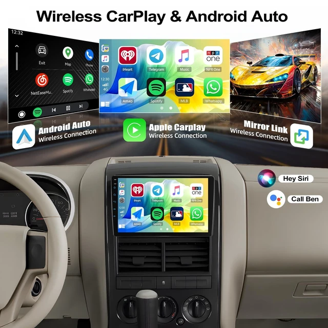 Alt view image 3 of 5 - Car Radio for Ford Explorer 2006-2010, Wireless Apple CarPlay Android Auto