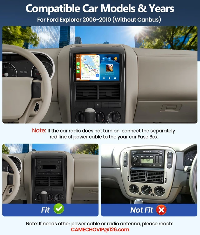 Alt view image 2 of 5 - Car Radio for Ford Explorer 2006-2010, Wireless Apple CarPlay Android Auto