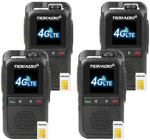 Main image of TIDRADIO Unlimited Range Rapid Walkie Talkies 6000+Miles,4G LTE Long Range PoC Radio with SIM Cards,Nationwide PPT Two-Way Radios, Global Long Distance for Family,Logistics, 4 Pack,TD-G100