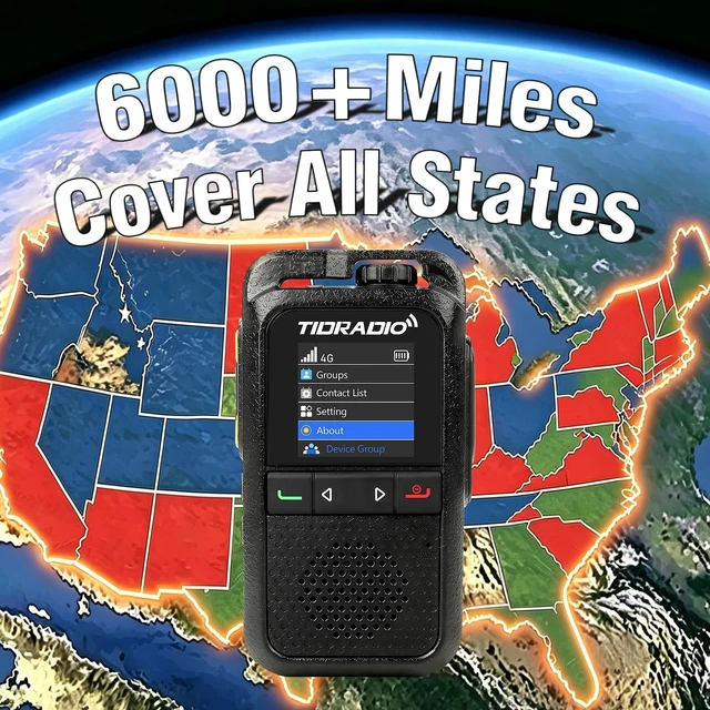 Alt view image 2 of 5 - TIDRADIO Unlimited Range Rapid Walkie Talkies 6000+Miles,4G LTE Long Range PoC Radio with SIM Cards,Nationwide PPT Two-Way Radios, Global Long Distance for Family,Logistics, 4 Pack,TD-G100