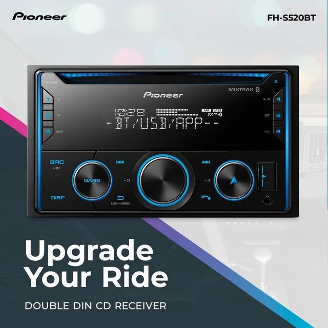 Alt view image 2 of 5 - Pioneer FH-S520BT Double Din CD Car Stereo, Bluetooth, USB/AUX, AM/FM Radio
