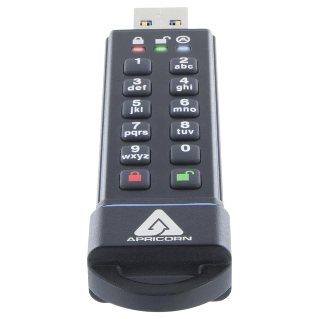 Alt view image 2 of 5 - Apricorn 30GB Aegis Secure Key FIPS 140-2 Level 3 Validated 256-bit Encryption USB 3.0 Flash Drive (ASK3-30GB)