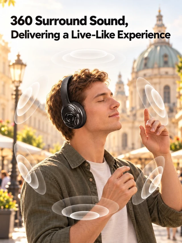Alt view image 4 of 5 - JKNKCO HP09 2 in 1 Over Ear Headphones & Portable Speaker Bluetooth 6.0