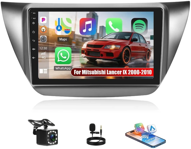 Main image of Car Radio for Mitsubishi Lancer IX 2000-2010, 9-inch IPS Screen with Wireless/Wired CarPlay & Android Auto, Mirror Link, Bluetooth, DSP, SWC, FM/RDS