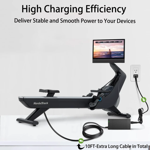 Alt view image 2 of 5 - ETL Listed 12V 5A AC Charger Compatible with Echelon EX-4s+ EX-4S EX4S EX4S-10 CH01-EX4s ECHEX-4S15C EX5S ECHEX-5s ECHEX5s EX-5s-10 EX5S-10 & NordicTrack RW900 Rower Power Adapter Supply Cord