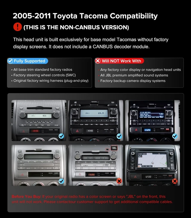 Alt view image 2 of 5 - 10" Wireless CarPlay Stereo for Toyota Tacoma 2005-2011 Radio Head Unit