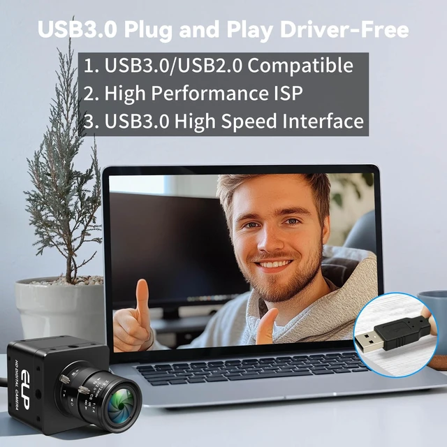 Alt view image 5 of 5 - IFWATER Global Shutter Color USB3.0 Camera,120FPS 200FPS Ultra High Frame Rate Webcam,1920x1200 Max Resolution with 2.8-12mm 4X Manual Zoom Lens,Plug and Play for High Speed Motion Analysis 3D Printer