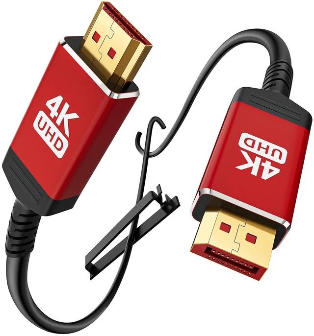Main image of 4K DisplayPort to HDMI Cable 30 ft, 4K@60Hz, 2K@120Hz, in-Wall CL3 Rated, Unidirectional DisplayPort 1.2 Source to HDMI 2.0 Display, DP to HDMI Compatible with PC, Dell, AMD, Lenovo, Monitor