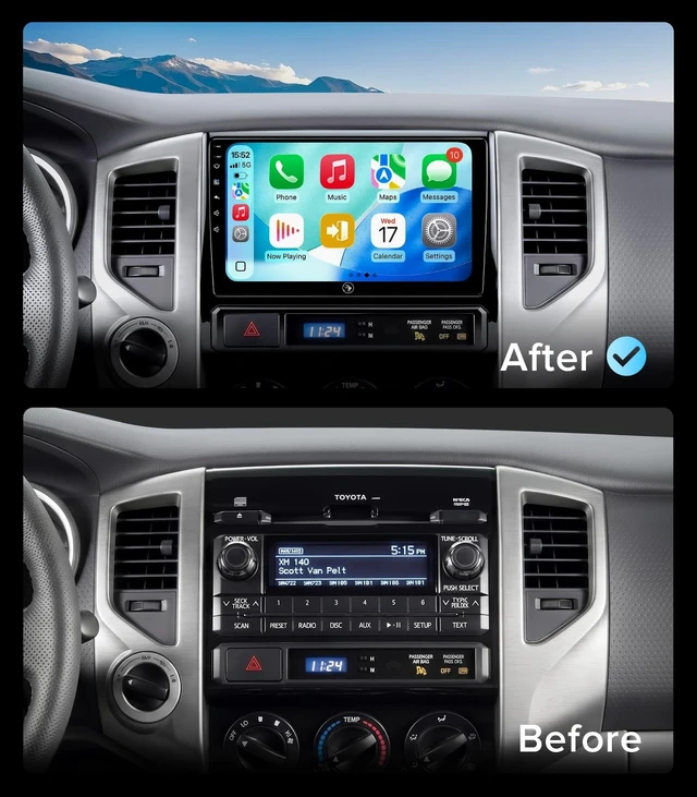 Alt view image 3 of 5 - 10" Wireless CarPlay Stereo for Toyota Tacoma 2005-2011 Radio Head Unit