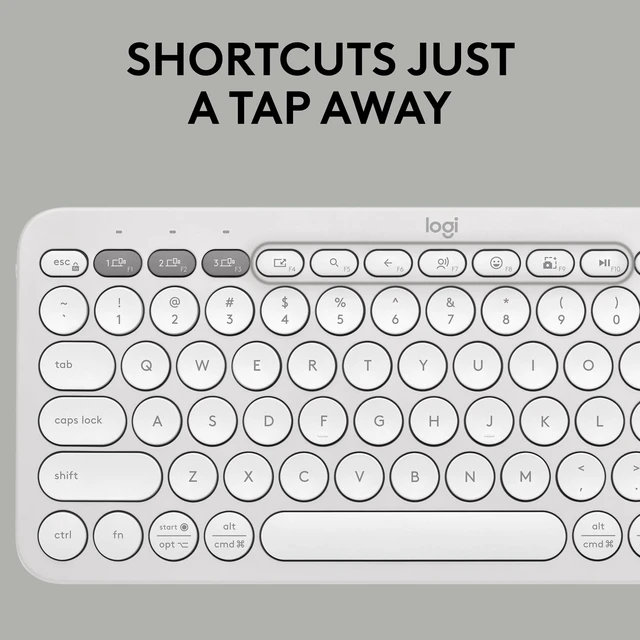 Alt view image 4 of 5 - Logitech Pebble Keys 2 K380s Wireless Bluetooth Keyboard - Tonal White