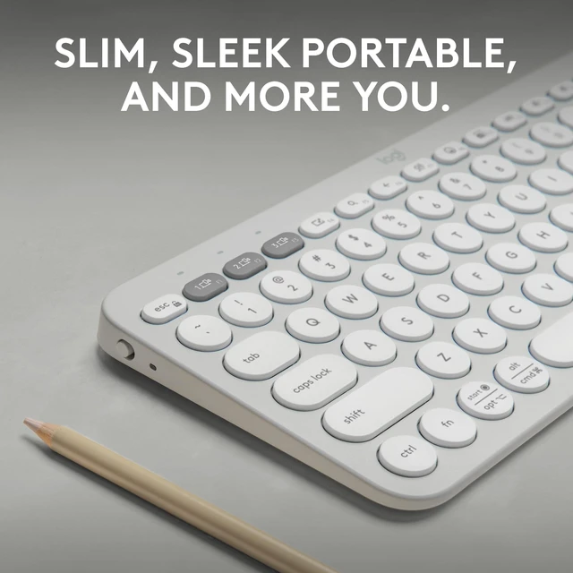 Alt view image 2 of 5 - Logitech Pebble Keys 2 K380s Wireless Bluetooth Keyboard - Tonal White