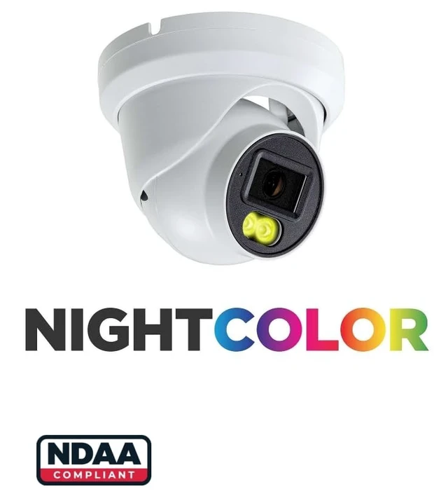 Alt view image 2 of 5 - LEDVON Eyemax D Standard Series 5MP Full Color Turret Dome IP Network Camera, 2.8mm Wide Lens, POE, Mic, Plug & Play Magic NVRs and Eyemax NVR