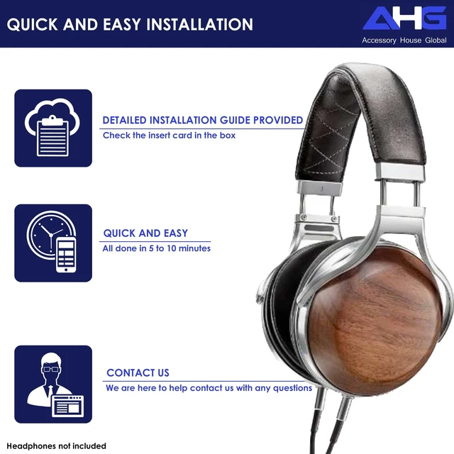 Alt view image 4 of 5 - AHG Accessory House Global Sheepskin Leather Replacement Ear Pads Compatible with Denon AH-D2000 AH-D5000 AH-D7000 AH-D5200 AH-D7200 and AH-D9200 Headphones. Easy DIY Fit ^^ Premium Sheepskin
