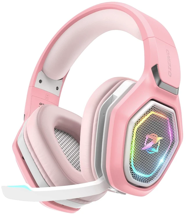 Main image of Ozeino 2.4GHz Wireless Gaming Headset with Microphone, 2.4G USB & Type C Transmitter - 30h Battery Life - RGB Lighting Gaming Headphones for PS5, PS4, PC, Phone