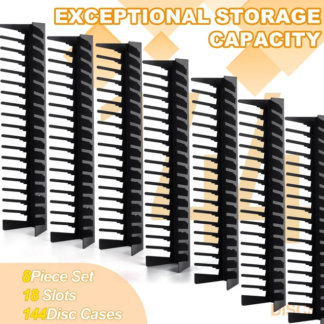 Alt view image 4 of 5 - EZFXHD WTER 8 Pack Video Game Case Storage Wall Mount - Holds Up to 144 Disc Boxes,Metal Wall Mounted Game Case Holder for PS, DVD Xbox Game Organizer