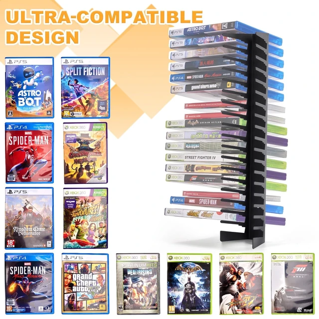 Alt view image 2 of 5 - EZFXHD WTER 8 Pack Video Game Case Storage Wall Mount - Holds Up to 144 Disc Boxes,Metal Wall Mounted Game Case Holder for PS, DVD Xbox Game Organizer