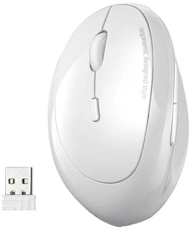 Main image of SANWA Left Handed Ergonomic Mouse, 2.4G Wireless + 2 Bluetooth Lefty Vertical Mouse for Small Medium Hands, 5 Programmable Buttons, 800-1600 DPI, Rechargeable, Compatible with Win, Mac, Laptop,