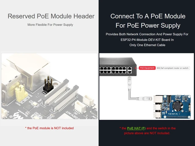 Alt view image 4 of 5 - ESP32-P4-Module-Dev-Kit Based on ESP32-P4 and ESP32-C6, Supports Wi-Fi 6 and Bluetooth 5, with MIPI-CSI/DSI, Ethernet, PoE Module Header, USB 2.0 OTG, SDIO 3.0 TF Card Slot, Microphone, etc.
